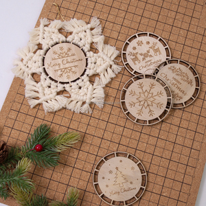 Custom Christmas Tree Deco Handicraft Coaster <strong>Macrame</strong> Hanging <strong>Kit</strong> <strong>for</strong> <strong>Beginner</strong> DIY Circle Board Wooden <strong>Macrame</strong> Ornament Cord Set - Product Image 1