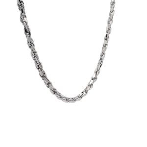 Bold Heavy Duty Braided White Pt950 Fine Thick <b>Rope</b> <b>Chain</b> Necklace Unisex Minimalist Platinum Jewelry Gift - Product Image 3