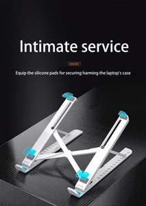 NOVISON New 7-Level Adjustable Aluminum Alloy Laptop <b>Stand</b> Foldable Rotating Design Compatible 10"-17.2" Laptops Desk Mount - Product Image 4