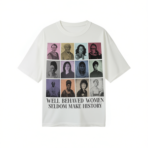 T-shirt da donna Well Behaved Women, girocollo, 100% cotone, stampa femminista, casual, manica corta, vestibilità regolare, tutte le stagioni - Product Image 1