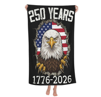 Serviette de plage Premium Soft America 250, États-Unis, 250e anniversaire, imprimé patriotique, super absorbante, pour l'extérieur