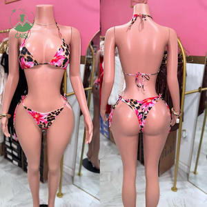 Pakaian Pantai Motif Leopard Wanita Musim Panas 2 Potong Set Bikini Seksi Pakaian Renang Pakaian Pantai Baju Renang - Product Image 1