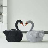 Fauteuil à bascule moderne en peluche en forme de cygne, adapté aux enfants, pour la maison, ensemble de meubles de salon