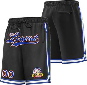 Short de sport en maille de basket-ball d'été personnalisé pour hommes grande taille respirant Vintage Streetwear broderie impression personnalisable sport - Product Image 2