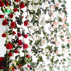 Rose artificielle simulée fleurs de jardin <span class=keywords><strong>plantes</strong></span> suspendues décor de mariage vigne faux jardin suspendus vignes pour décor de mariage - Product Image 2
