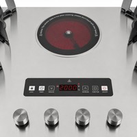 Table de cuisson à gaz encastrable multi-cuiseurs 5 brûleurs haute puissance avec couvercle rabattable, en verre, pour usage domestique, allumage par impulsions, classe 12500W, chauffage rapide
