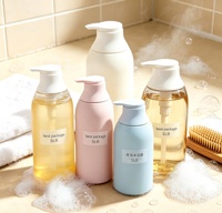 Bouteilles de shampoing et d'après-shampoing en plastique vert pour animaux de compagnie, 300 ml et 500 ml, blanc laiteux opaque, bouteille à pompe pour animaux de compagnie de 300 ml