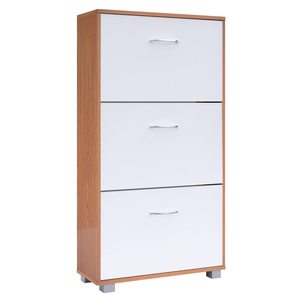 Meuble à chaussures escamotable 3 niveaux, organiseur de rangement pour baskets, bottes, talons hauts, étagère à chaussures <span class=keywords><strong>en</strong></span> <span class=keywords><strong>bois</strong></span> pour entrée avec tiroirs rabattables - Product Image 4