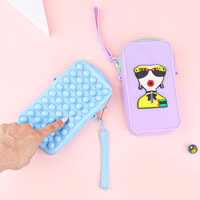 Pochette de téléphone OEM en silicone anti-stress, étanche, grande capacité, pour pièces de monnaie et rouges à lèvres, avec cordon réglable, étui de voyage extérieur