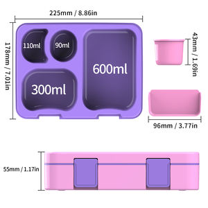 Lonchera de Silicona y Tritán de una Sola Capa para Niños, Apta para Microondas y a Prueba de Fugas, Contenedor Portátil al por Mayor para Niños - Product Image 3