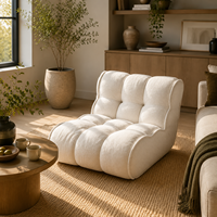 Canapé modulaire inclinable extensible à une place, rembourré en éponge, en tissu chenille, avec technologie de compression sous vide, pour hôtel, villa, style moderne