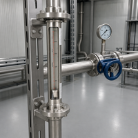 Rotamètre à tube en verre SS de grande taille pour une lecture claire, mesure de solvants, d'air, d'eau et de liquides