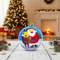 Boule de Noël en verre personnalisée en usine avec intérieur peint à la main, décoration de sapin de Noël en verre peint à l'envers