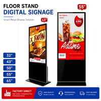 Mini écran lcd de style TFT 4K, 43 ou 55 pouces, dispositif publicitaire d'intérieur, support pour totem, affichage de affichage numérique