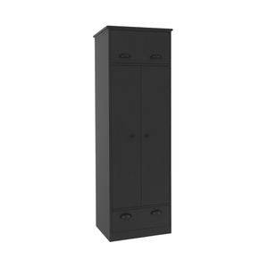 Armario Lakewood Negro de Doble Puerta con 1 Cajón, Diseño Moderno para Dormitorio - Product Image 1