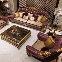 Table basse de luxe en bois massif de style royal antique de style marocain sculptée à la main carrée avec plateau en marbre noir