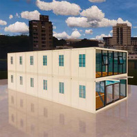 Casa Contenedor Modular Prefabricada de 2 Pisos Personalizable, Edificio de Oficinas/Dormitorios de Contenedores Empacados de Múltiples Pisos