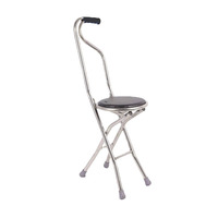 Canne de marche pliante avec siège en alliage béquille chaise antidérapante canne pliable légère avec chaise vente en gros