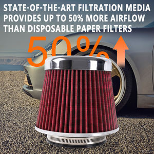 Filtro dell'aria secco sostitutivo a cono di aspirazione aria fredda ad alto flusso <span class=keywords><strong>3</strong></span> "<span class=keywords><strong>3</strong></span>.5" 4 "filtro aria di ricambio a morsetto - Product Image 4