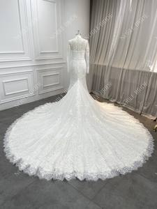 Vestidos de Novia Sexys de Manga Larga con Cuello Alto y Encaje, Vestido Largo de <span class=keywords><strong>Sirena</strong></span> para Novia 2024 - Product Image 6