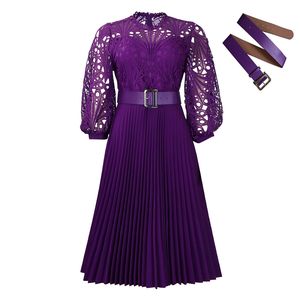Robe plissée en dentelle <span class=keywords><strong>crochet</strong></span> pour femme, grande taille, manches courtes, style américain, pour l'automne, idéale pour l'église ou les soirées – Vente en gros - Product Image 6