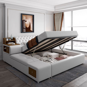 Modernes Schlafzimmermöbel Stauraum-Bett Multifunktionales Tatami-Kingsize-Holzbett - Product Image 1