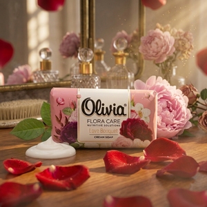 Flora Care Love Bouquet Premium Cream Bar <b>Soap</b> with Coconut Oil and Glycerin for Hands and Body 140 g Olivia - Product Image 2