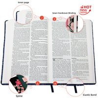 Bible éducative pour filles en espagnol, avec couverture en tissu brodé, logo estampé or, conception personnalisée par fournisseur multilingue