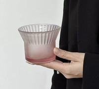 Tasse à café en verre à dégradé de couleur personnalisée, verre à boisson froide, tasse à thé, rayures verticales, tasse à latte pour un usage domestique