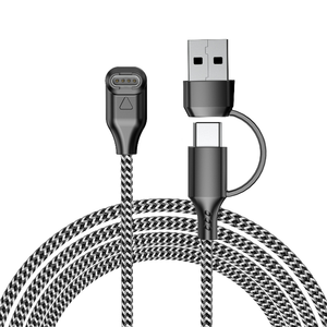 Câble de charge 2 en 1 USB Type-C pour <span class=keywords><strong>Garmin</strong></span> Forerunner 570 970 <span class=keywords><strong>Fenix</strong></span> 8 7 <span class=keywords><strong>Pro</strong></span> <span class=keywords><strong>6</strong></span> 7X 7S Venu Fast Nylon Watch Charger Cord - Product Image 2