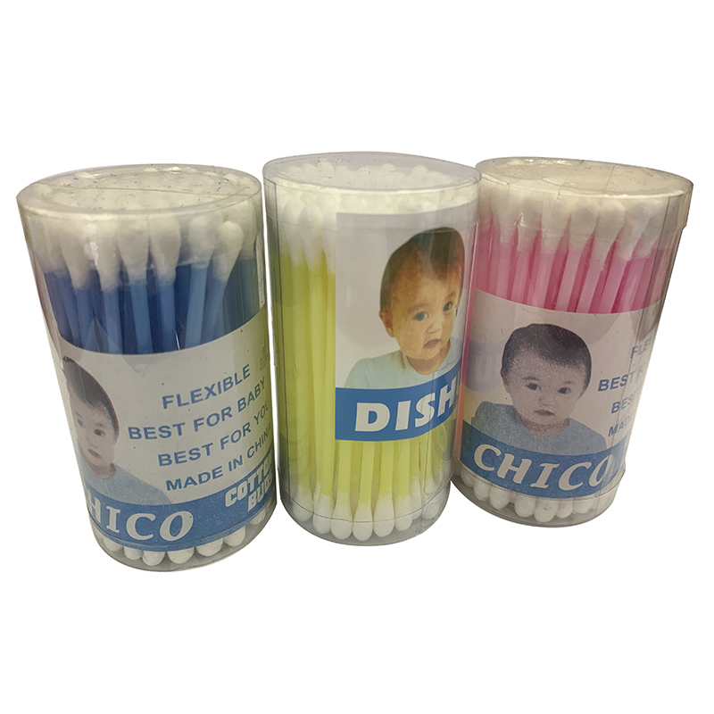 100 шт. круглая поливинилхлоридная коробка упаковка пластиковые палки ватные ватный тампон