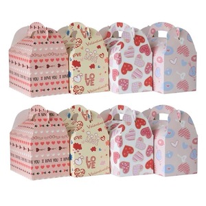 Valentine's Day Heart Print Gift <b>Boxes</b> with Handle for Candy Treat <b>Party</b> Favors - Product Image 4