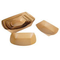 Barquette jetable en papier couché de qualité alimentaire pour snacks et restauration rapide, avec finition brillante/mate, pour emballage à emporter