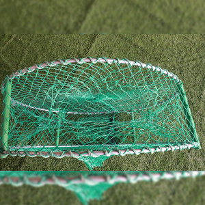 Gấp câu cá lồng nuôi trồng thủy sản bẫy cho cá Cua Tôm hùm tôm HDPE chất liệu thép Khung vòng mô hình - Product Image 2