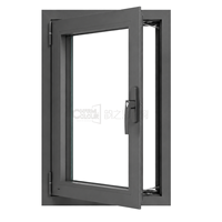 Fenêtre à battant en aluminium avec volet roulant, double vitrage trempé, sécurité antivol, isolation acoustique 45 dB, pour salle de bain et hôtel