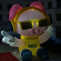 Mascotte de cochon gonflable amusante personnalisée pour la promotion en supermarché, décoration de parc à thème animal