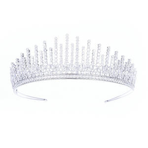 LUOXIN – <span class=keywords><strong>couronne</strong></span> de diadème de mariage en laiton, <span class=keywords><strong>fleur</strong></span> de luxe en Zircon pour femmes demoiselles <span class=keywords><strong>d</strong></span>'<span class=keywords><strong>honneur</strong></span> - Product Image 5