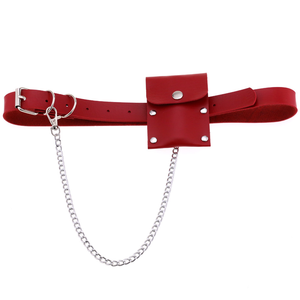 SY Ceinture en cuir à œillets avec chaîne détachable Femmes Hommes Punk Rock Ceintures pour pantalons en jean - Product Image 3