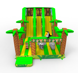 Château gonflable commercial, <span class=keywords><strong>jeu</strong></span> <span class=keywords><strong>de</strong></span> course amusant, course d'obstacles avec toboggan, combo <span class=keywords><strong>jungle</strong></span>, thème animal, terrain <span class=keywords><strong>de</strong></span> <span class=keywords><strong>jeu</strong></span> gonflable - Product Image 2