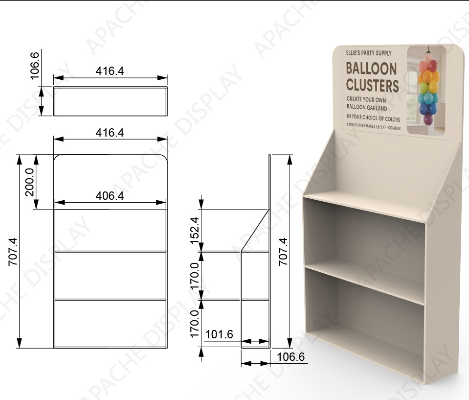 Apache Custom Acrylic Ballon Counter Display Stand for Party Supplies for Festival Celebration — view 2