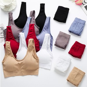 Conjunto de sujetadores sin aros para mujer, ropa interior sin costuras, bralette básico, sujetador de talla grande, top íntimo sexy y bragas tipo tanga XXL - Product Image 4