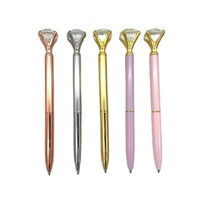 Stylo bille élégant avec grand diamant de 2 cm, instrument d'écriture exécutif en métal de qualité supérieure, cadeau d'entreprise de luxe et fournitures de bureau
