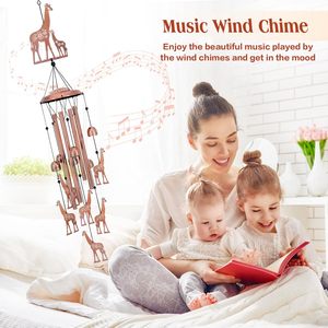 Giraffe Wind Chimes Outdoor Giraffe Gifts for Women/Men/Mom/<b>Wife</b>/Grandma Birthday Gifts Memorial Gift Metal WindChime - Product Image 5