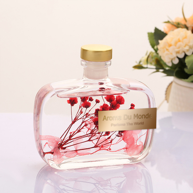 Hot Sale Luxury Reed Glass Bottle Decorative Reed Diffuser Unique Design Home Fragrance Reed Diffuser