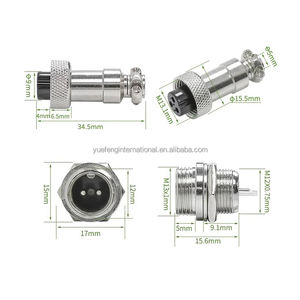 Pabrik CE RoHS 6 pin GX12 jenis kacang Pria Wanita 12mm soket penerbangan melingkar steker Panel konektor dengan tutup plastik - Product Image 3