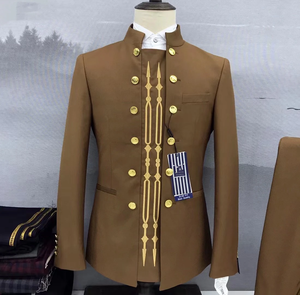 Costumes Brodés Blancs Prêts à l'Expédition pour Hommes, Ensemble de <span class=keywords><strong>Costume</strong></span> 2 Pièces Tendance pour Mariage, Affaires ou Soirée, Smoking - Product Image 1