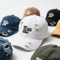 Casquette de baseball unisexe 5 panneaux en sergé éponge, respirante et imperméable, avec logo brodé personnalisé, style sportif et effet vieilli, vente en gros