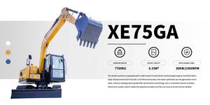 รถขุดขนาดเล็ก XE75GA พร้อมเทอร์โบชาร์จสำหรับเครื่องยนต์ ถังขนาด 0.33 ลูกบาศก์เมตร มอเตอร์ ปั๊ม และเกียร์เพื่อเพิ่มประสิทธิภาพการทำงาน - Product Image 4