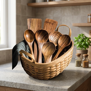 Cuchara de Madera Hecha a Mano con Acabado Lacado, Apta para Alimentos, Utensilio de Cocina para Servir, de Fábrica - Product Image 3