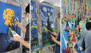 Arte Mural Pintado a Mano con <span class=keywords><strong>Flores</strong></span> y Lámina Dorada, Pintura <span class=keywords><strong>al</strong></span> Óleo de <span class=keywords><strong>Flores</strong></span> Clásicas, Artículos <span class=keywords><strong>para</strong></span> el Hogar, Decoración <span class=keywords><strong>para</strong></span> el Hogar, Oficina y Restaurante - Product Image 4